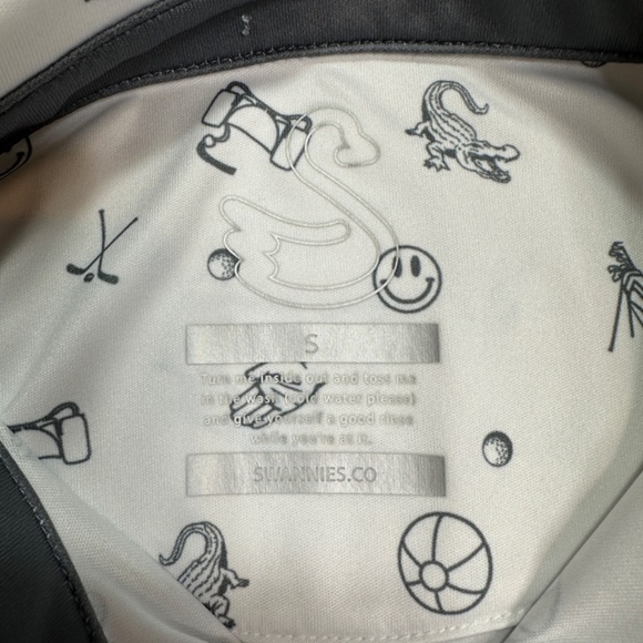 Swannies Chubbs Polo All Over Print Fog Navy Lightweight Stretch Men's Size S - Picture 7 of 12